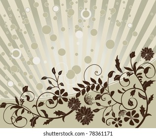 floral background with lines and circles