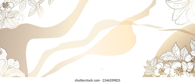 Floral background of luxury wallpaper pastel vector wall. Pattern with cherry flowers, abstract form. Plant abstract design. Vector illustration.