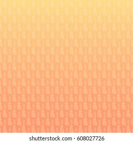 Floral background made with pattern of decorative flowers, nature of wild field and meadow. Vector illustration in soft orange colors with texture for greeting cards, weddings and invitations.