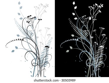 floral background, meadow - set