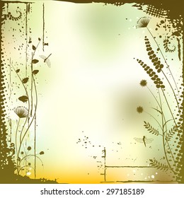 Floral background, meadow in summer time - vector illustration