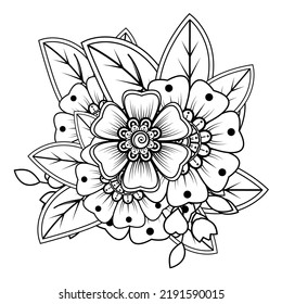Floral Background with mehndi flower. Decorative ornament in ethnic oriental style. Coloring book.