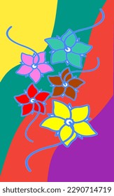 floral background with mixed colored background