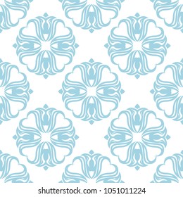 Floral background with navy blue seamless pattern. Design for wallpapers and textile