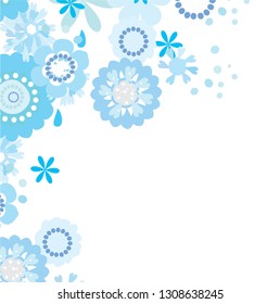 floral background. nice blue sky flowers frame. colorful blue sky flowers pattern background for your design.