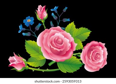floral background on black background