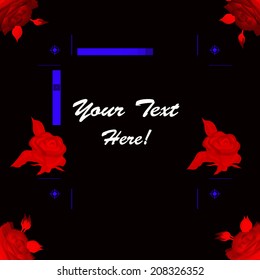 Floral background on black, vector illustration