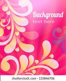 Floral background on pink