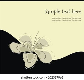 Floral background with one lily flower, vector illustration