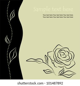 Floral background with one rose, vector illustration