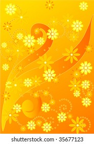 floral background orange