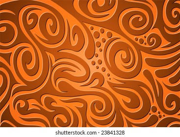 Floral background, orange, brown