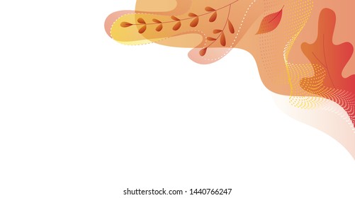 Floral background in orange colors. Autumn vector illustration
