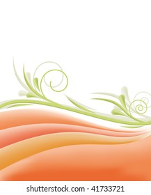 Floral background in orange design