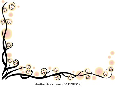 floral background with orange light 