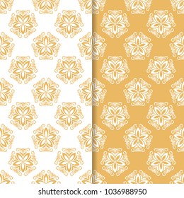 Floral background with orange and white seamless pattern. Design for wallpapers and textile