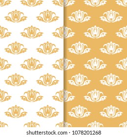 Floral background with orange and white seamless pattern. Design for wallpapers and textile