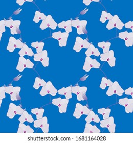 Fondo Floral. Fondo Orquídea Sin Precedentes. Patrón floral sin soldadura que se puede imprimir para paños, manteles, mantas, pantalones, vestidos, carteles, papeles.