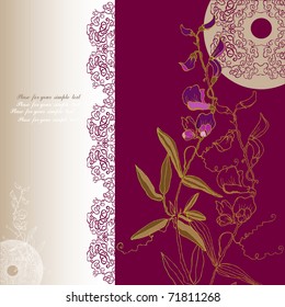 floral background with oriental elements