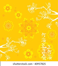 floral background in oriental style