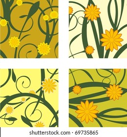 Floral background with ornamental details.