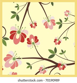 Floral background with ornamental details.