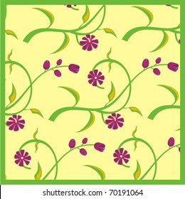 Floral background with ornamental details.