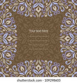 Floral background with ornamental pattern frame