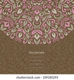 Floral background. Ornamental round pattern