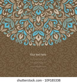 Floral background. Ornamental round pattern
