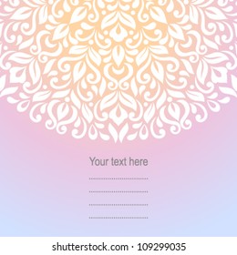 Floral background. Ornamental round pattern