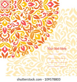 Floral background. Ornamental round pattern