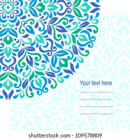 Floral background. Ornamental round pattern