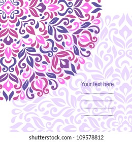 Floral background. Ornamental round pattern