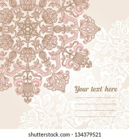 Floral background. Ornamental round pattern on vintage style