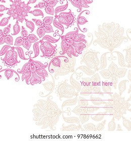Floral background. Ornamental round  pattern with many details in indian style