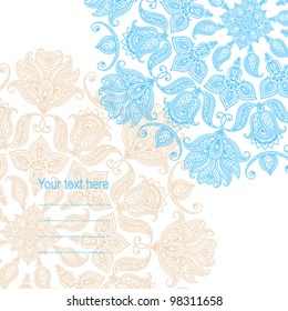 Floral background. Ornamental round  pattern with many details in indian style