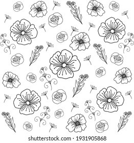 Floral Background Pattern Flat Illustration Vector