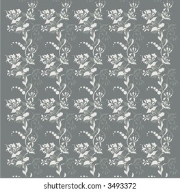 floral background pattern - grey. vector illustration