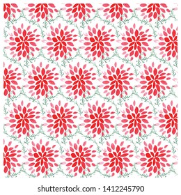 Floral  Background Pattern with leaves and flower