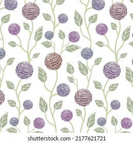 Floral background in a pattern.Seamless vector pattern with abstract flowers on a transparent background.