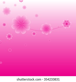 Floral background with pink flowers. Vector illustration.