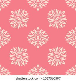 Floral background with pink seamless pattern. Design for wallpapers and textile