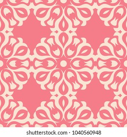 Floral background with pink seamless pattern. Design for wallpapers and textile
