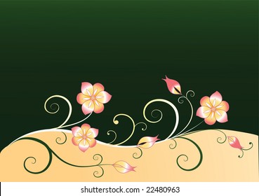 Floral background with place for your text. Vector
