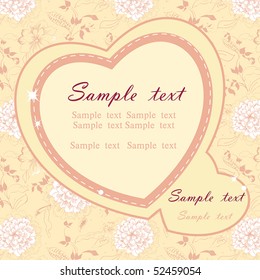 Floral background with place for your text. Abstract summer card. Retro baby arrival with flowers. Elegant wedding card. Floral colorful vector illustration.