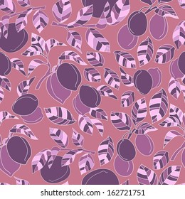 Floral background with plum. Seamless pattern can be used for web page backgrounds,  wallpapers ,pattern. 