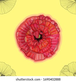 Fondo floral con amapolas. patrón impecable. Papel de pared con textura impecable para tarjetas de felicitación.
