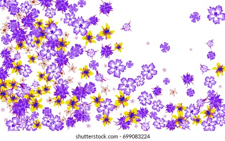 Floral Background for Postcard, Wedding Invitation, Greeting Card, Book Cover. Horizontal Rectangular Background in Retro Style with Small Flowers
