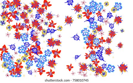 Floral Background for Postcard, Wedding Invitation, Greeting Card, Book Cover. Horizontal Rectangular Background in Retro Style with Small Flowers